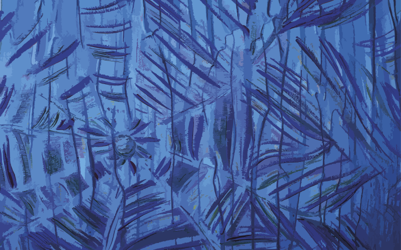 Vinyl tapijt natuur met exotische loofprint - TenStickers