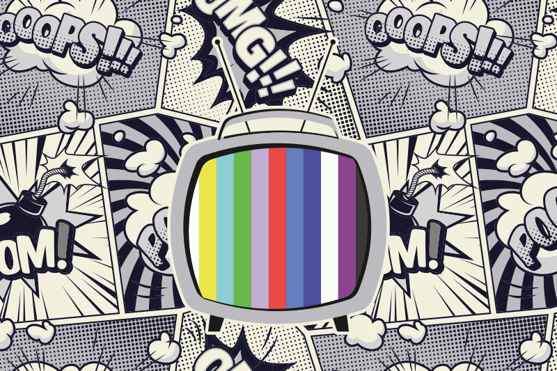 Retro televisiescherm vinyl tapijt tiener - TenStickers