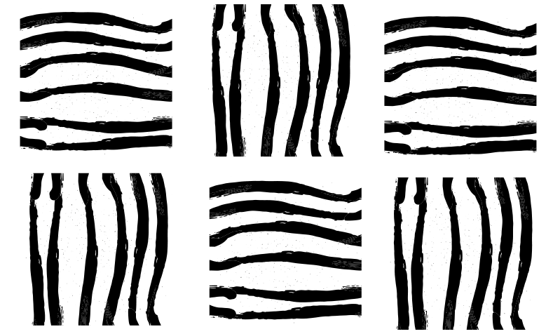 Organische zwarte lijnen vinyl tapijt met strepen - TenStickers