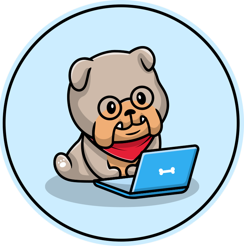Puppy met computer dieren vinyl tapijt - TenStickers