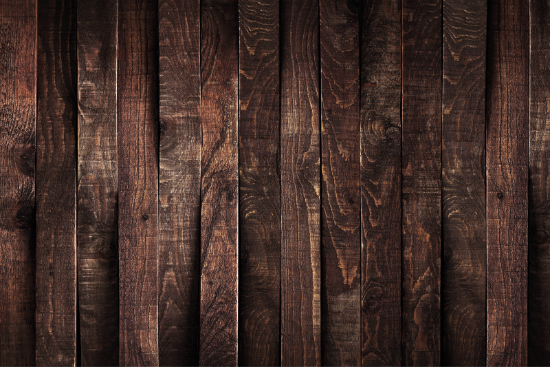 Donkere houten planken vinyl tapijt woonkamer - TenStickers