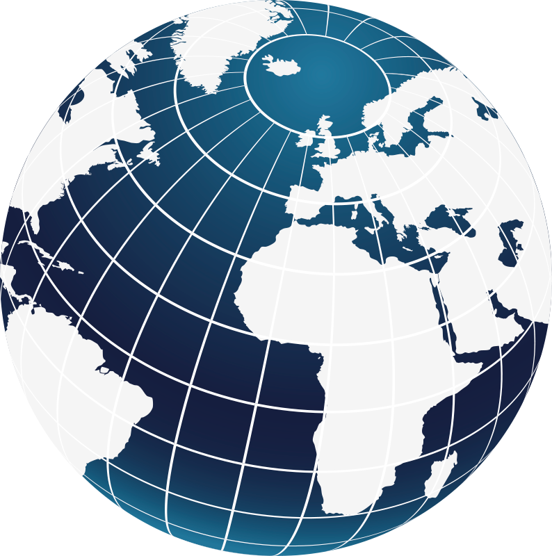 Blauw globaal ontwerp vinyl tapijt wereldkaart - TenStickers