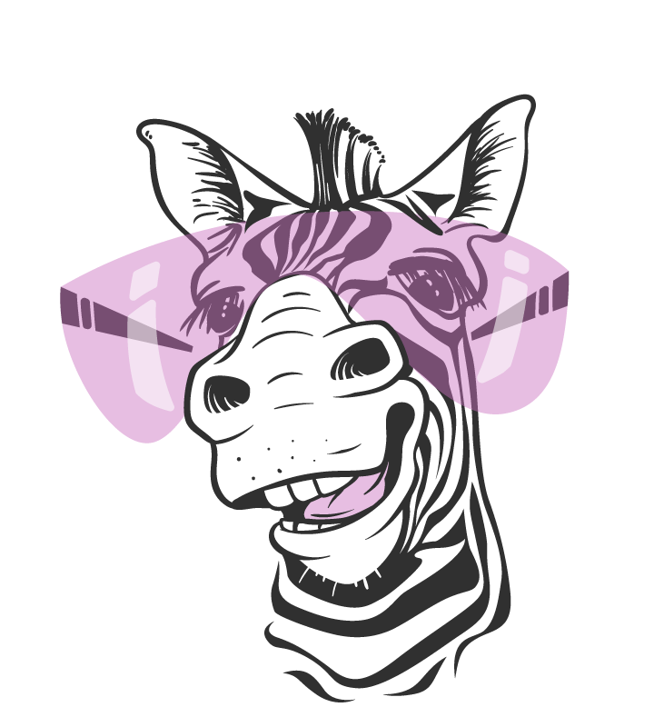 Lachend zebragezicht dieren vinyl tapijt - TenStickers