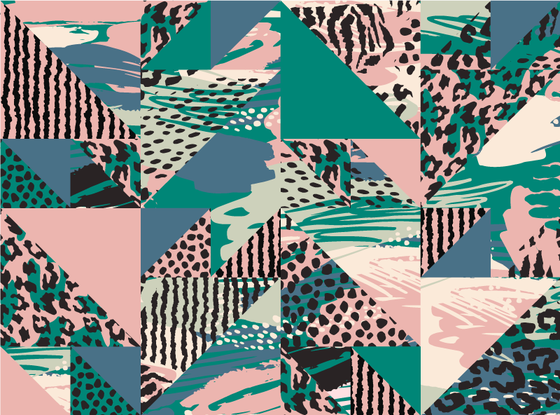 Geometrische gelaagde abstracties vinyl tapijt met textuur - TenStickers