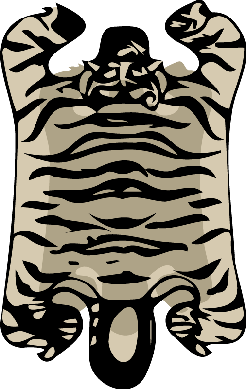 Stijlvolle tijgerstrepen vinyl tapijt dierenprint - TenStickers