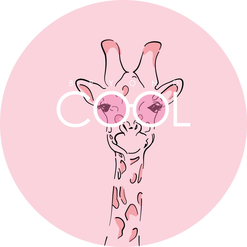 Schattige coole giraffe vinyl tapijt tiener - TenStickers