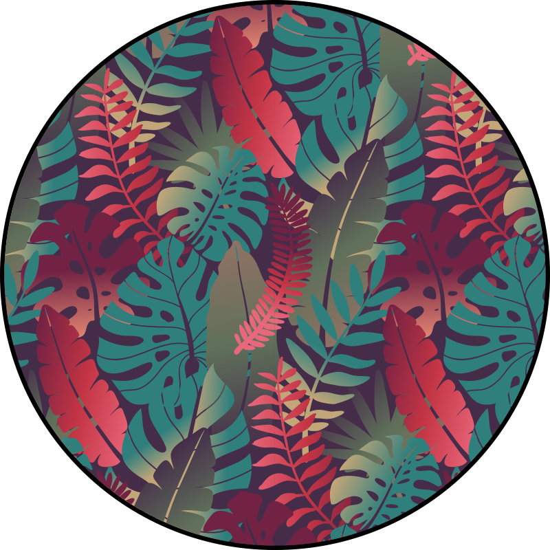 Tropische bladcompositie vinyl tapijt natuur - TenStickers