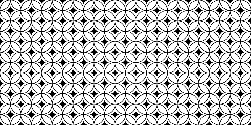 Zwarte en witte cirkels vinyl tapijt tegels - TenStickers