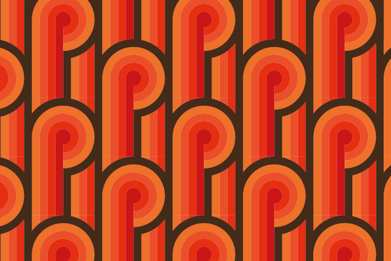 Vinyl vloerkleed oranje knoop uit de jaren 70 - TenStickers