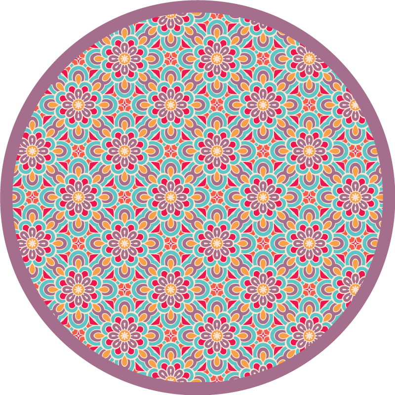 Vinyl tapijt mandala vrolijk bloemenpatroon - TenStickers
