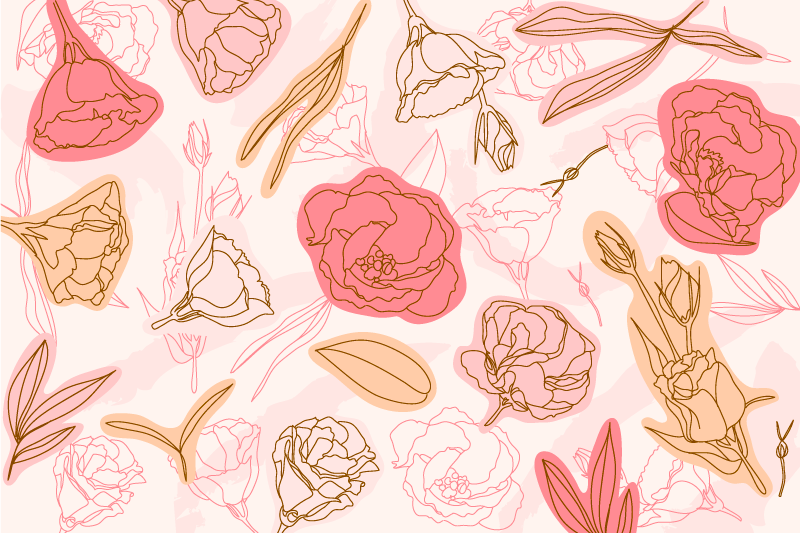 Verfijnd botanisch element vinyl tapijt badkamer - TenStickers