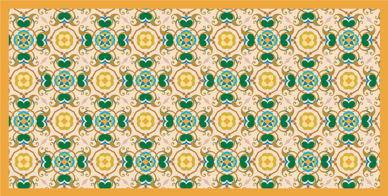 Bloemenbeige ornamenten vinyl tapijt badkamer - TenStickers