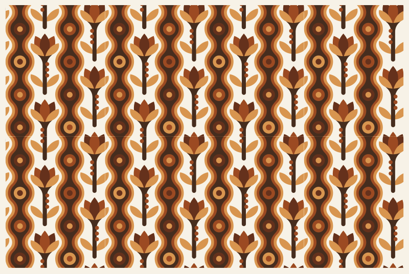 Groovy bloemengolven vinyl tapijt bloemen en planten - TenStickers