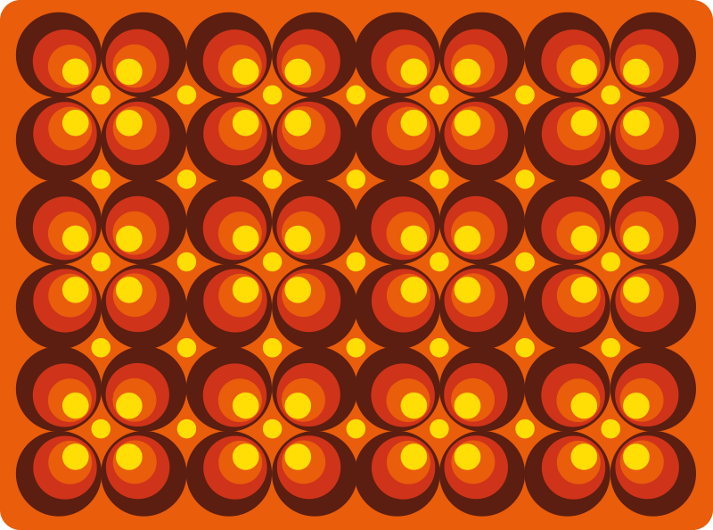 Retro cirkelvormige patronen vinyl tapijt met textuur - TenStickers