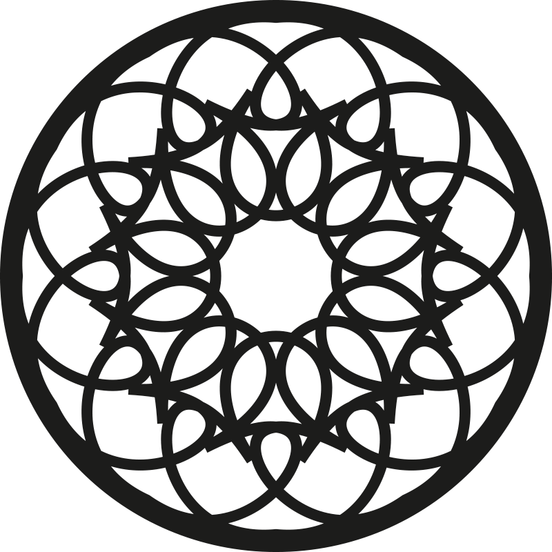 Ingewikkeld zwart patroon vinyl tapijt mandala - TenStickers