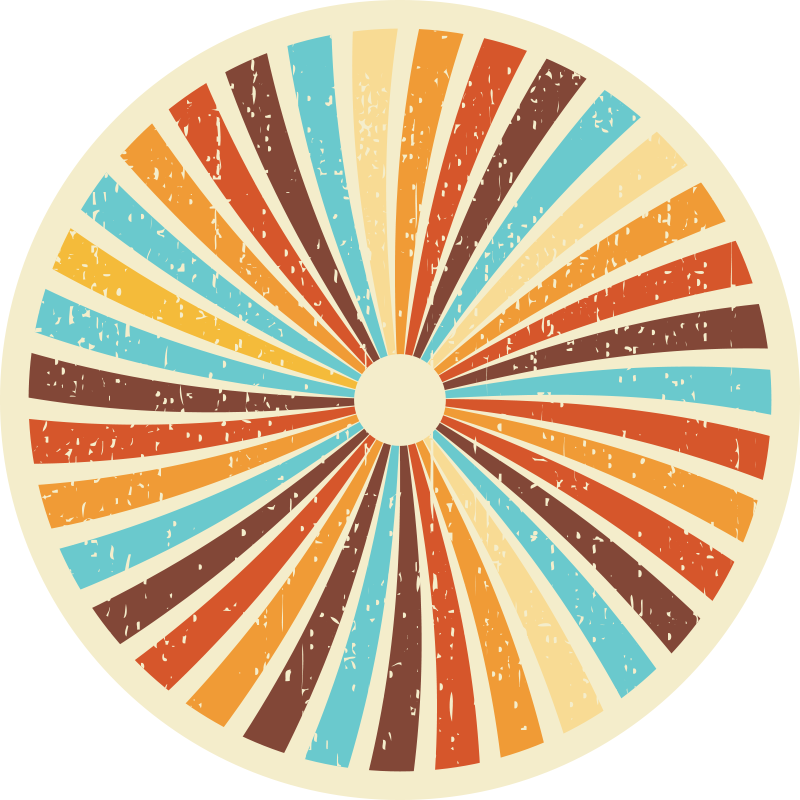 Retro stralend patroon vinyl tapijt antiek - TenStickers