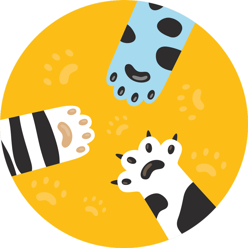 Pootafdrukken van katten dieren vinyl tapijt - TenStickers