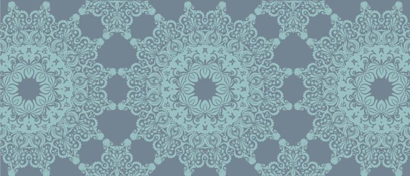 Elegant blauw patroon vinyl tapijt mandala - TenStickers