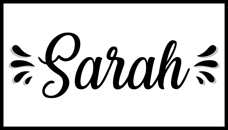 Vinyl tapijt woonkamer zwart en wit naam - TenStickers