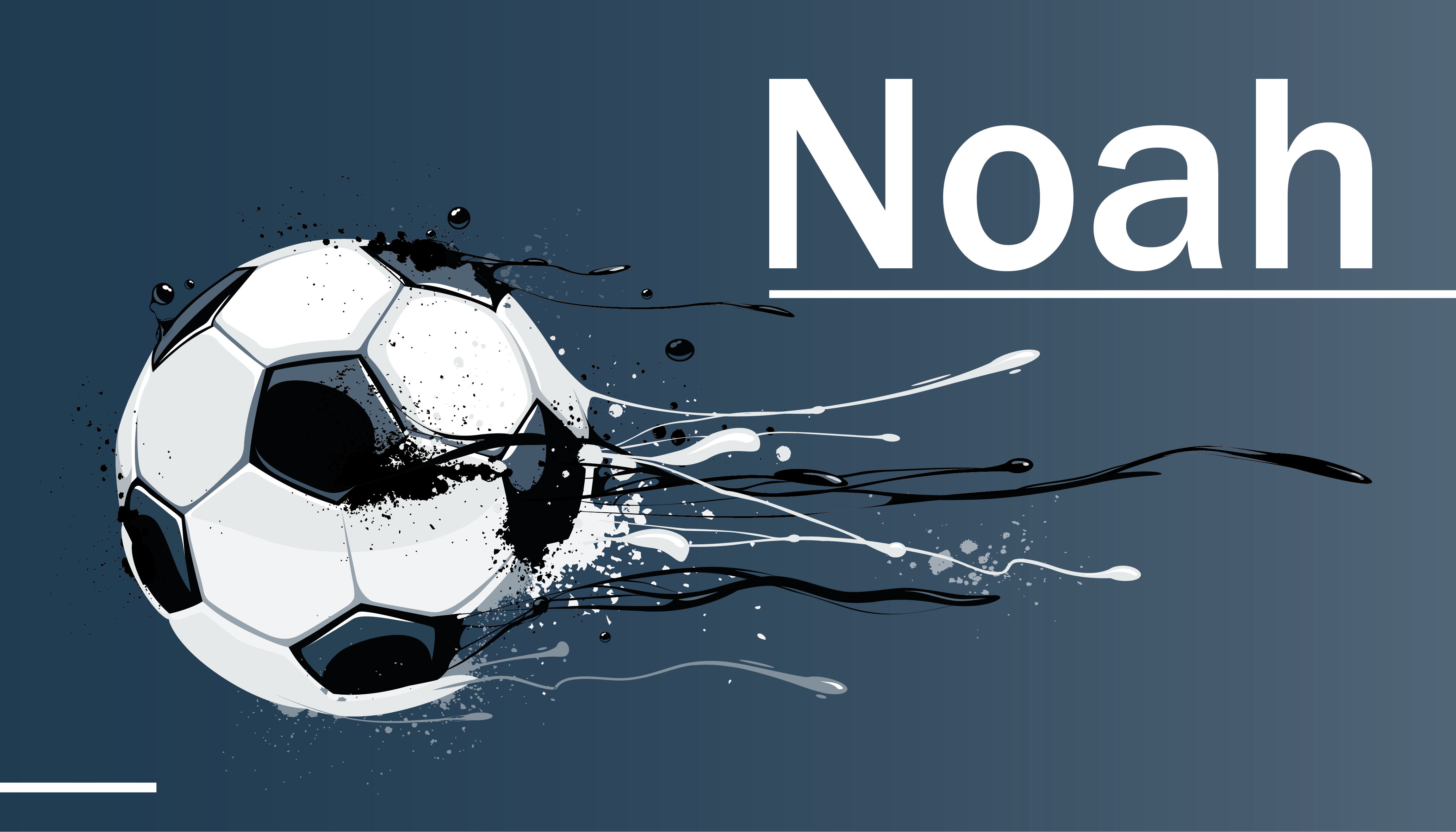 Voetbalactie met naam vinyl tapijt tiener - TenStickers