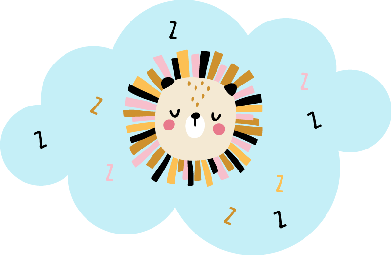 Slaperige leeuwenwolk vinyl tapijt kind - TenStickers