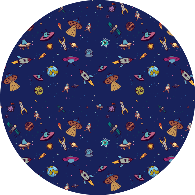 Kosmisch expeditieconcept vinyl tapijt voor meer kinderen - TenStickers