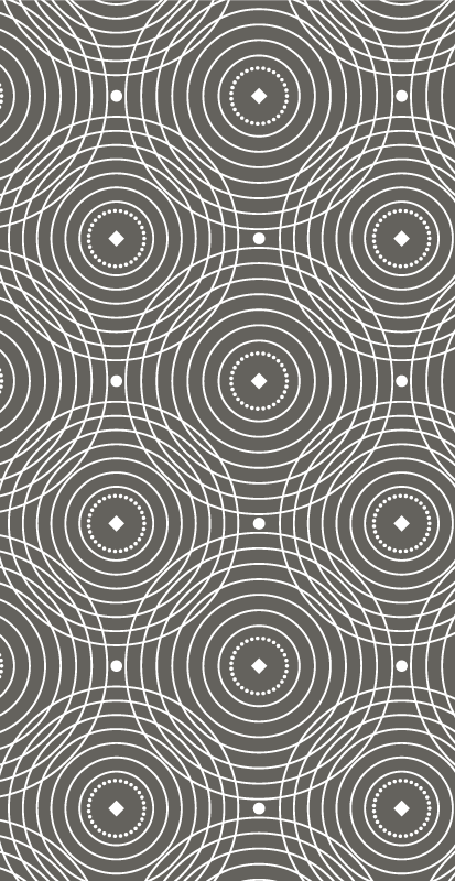 Cirkelvormige strepenpatroon vinyl tapijt geometrisch - TenStickers