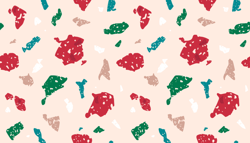 Kleurrijk terrazzo-ontwerp vinyl tapijt andere textuur - TenStickers