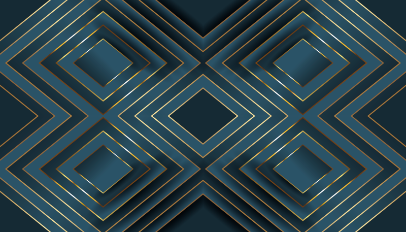 Zwart omlijnde vierkanten vinyl tapijt modern - TenStickers