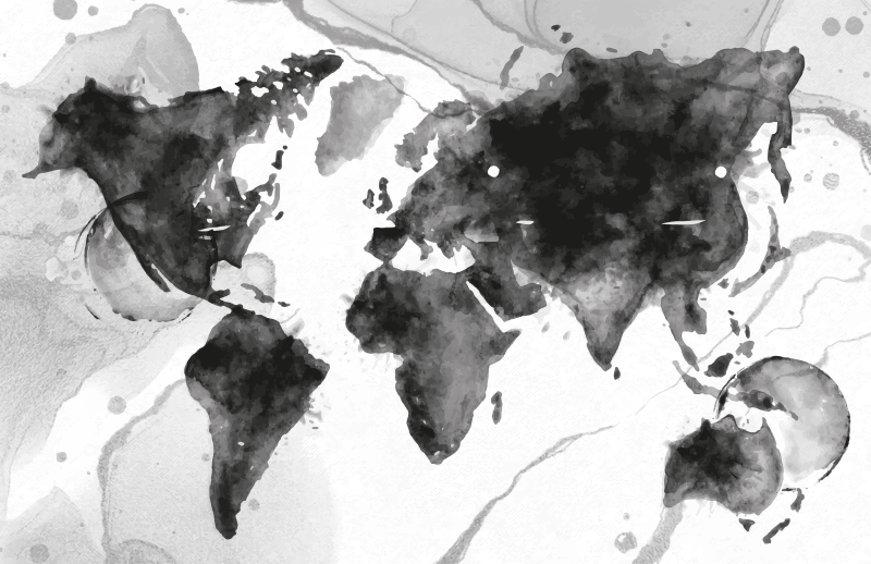 Abstracte kaartillustratie vinyl tapijt wereldkaart - TenStickers