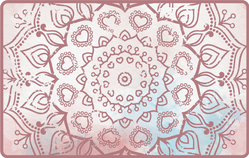 Delicaat paars ontwerp vinyl tapijt mandala - TenStickers
