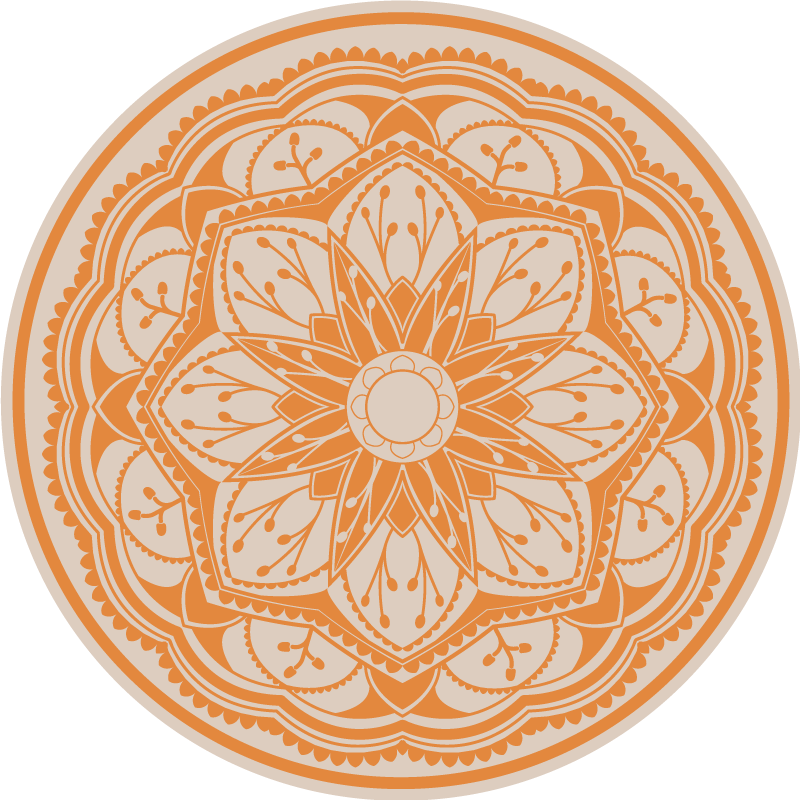 Elegant rond motief vinyl tapijt mandala - TenStickers