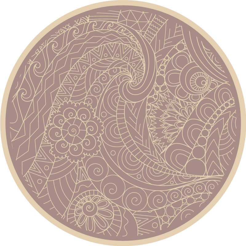 Ingewikkeld cirkelvormig motief vinyl tapijt mandala - TenStickers