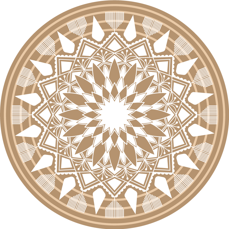 Geavanceerde geometrie vinyl tapijt mandala - TenStickers
