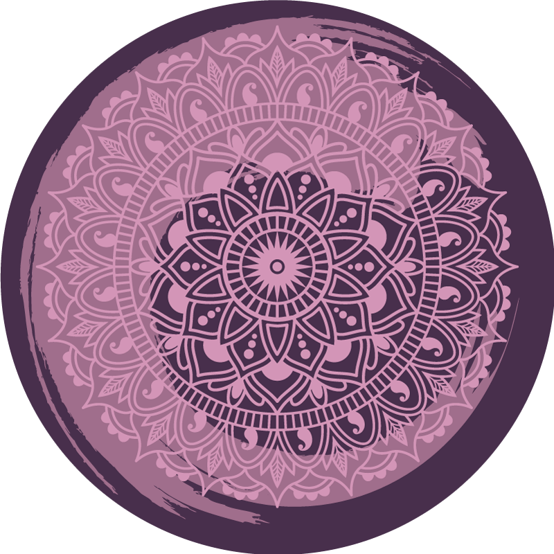 Uitgebreid roze motief vinyl tapijt mandala - TenStickers