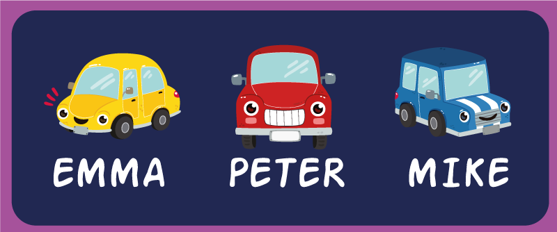 Aangepaste kleurrijke voertuigen vinyl tapijt ontvangst hal - TenStickers