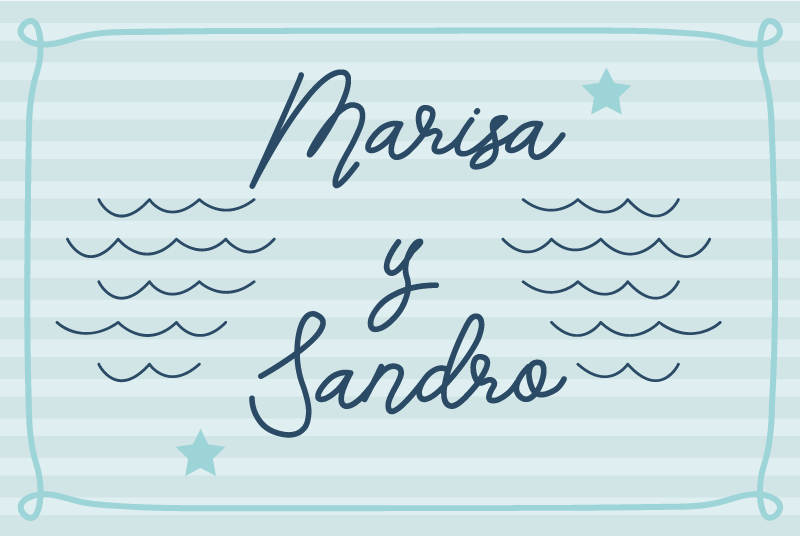 Namen van marinekoppels vinyl tapijt slaapkamer - TenStickers