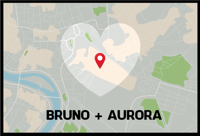 Aangepaste kaartlocatie vinyl tapijt met naam - TenStickers