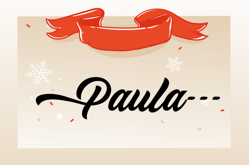 Beige ontwerp aangepaste naam vinyl tapijt kerstmis - TenStickers