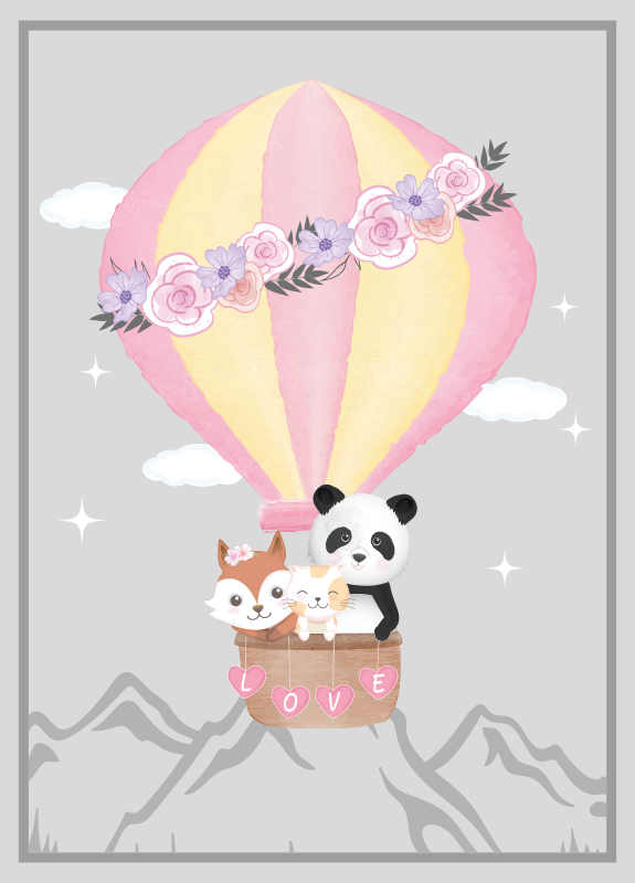 Heteluchtliefde vinyl tapijt kind - TenStickers