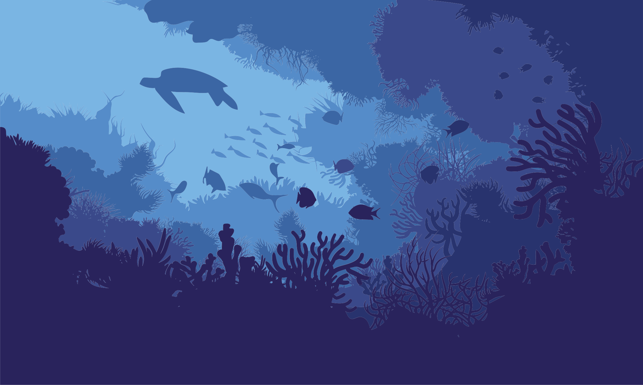 Onderwaterscène vinyl tapijt natuur - TenStickers