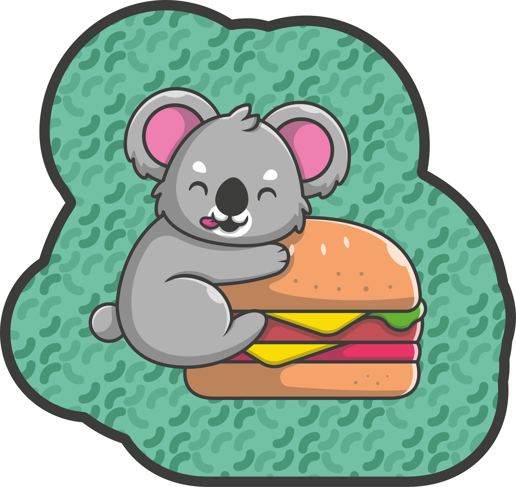 Schattige koala snack vinyl tapijt baby - TenStickers