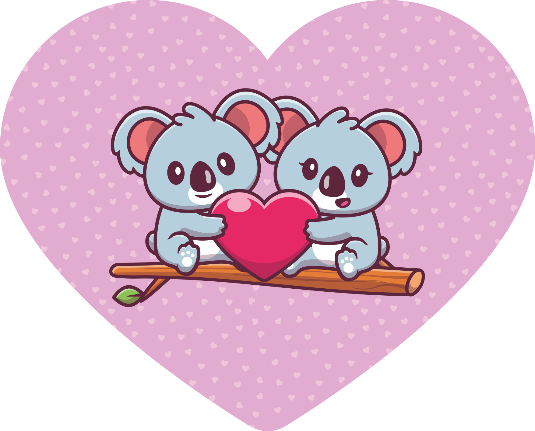 Schattige koala's knuffelen liefdevol vinyl tapijt kind - TenStickers