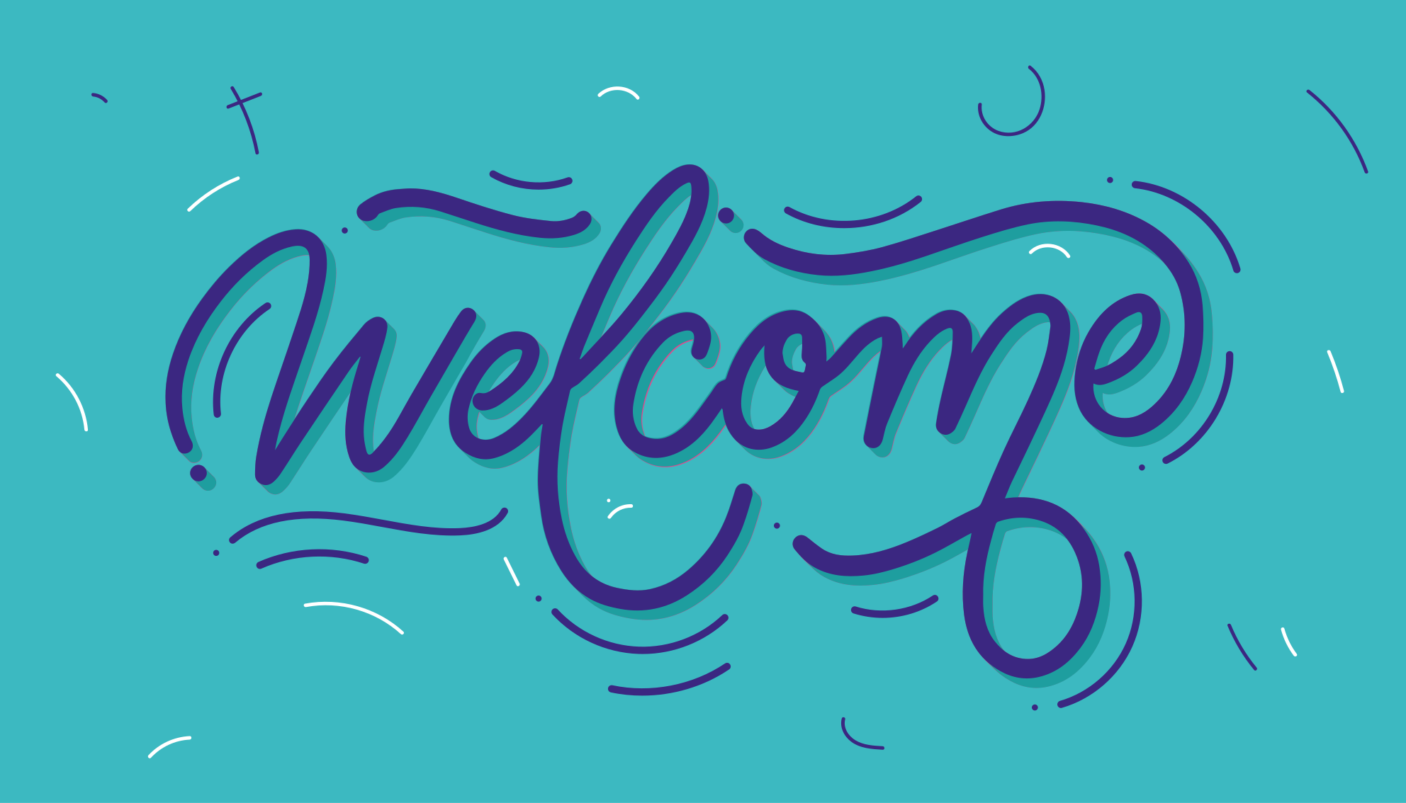 Welkom blauw ontwerp vinyl tapijt ontvangst hal - TenStickers