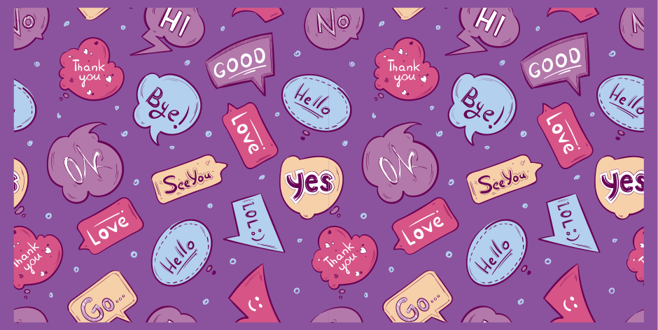 Kleurrijke berichten bubbels vinyl tapijt zinnen en teksten - TenStickers