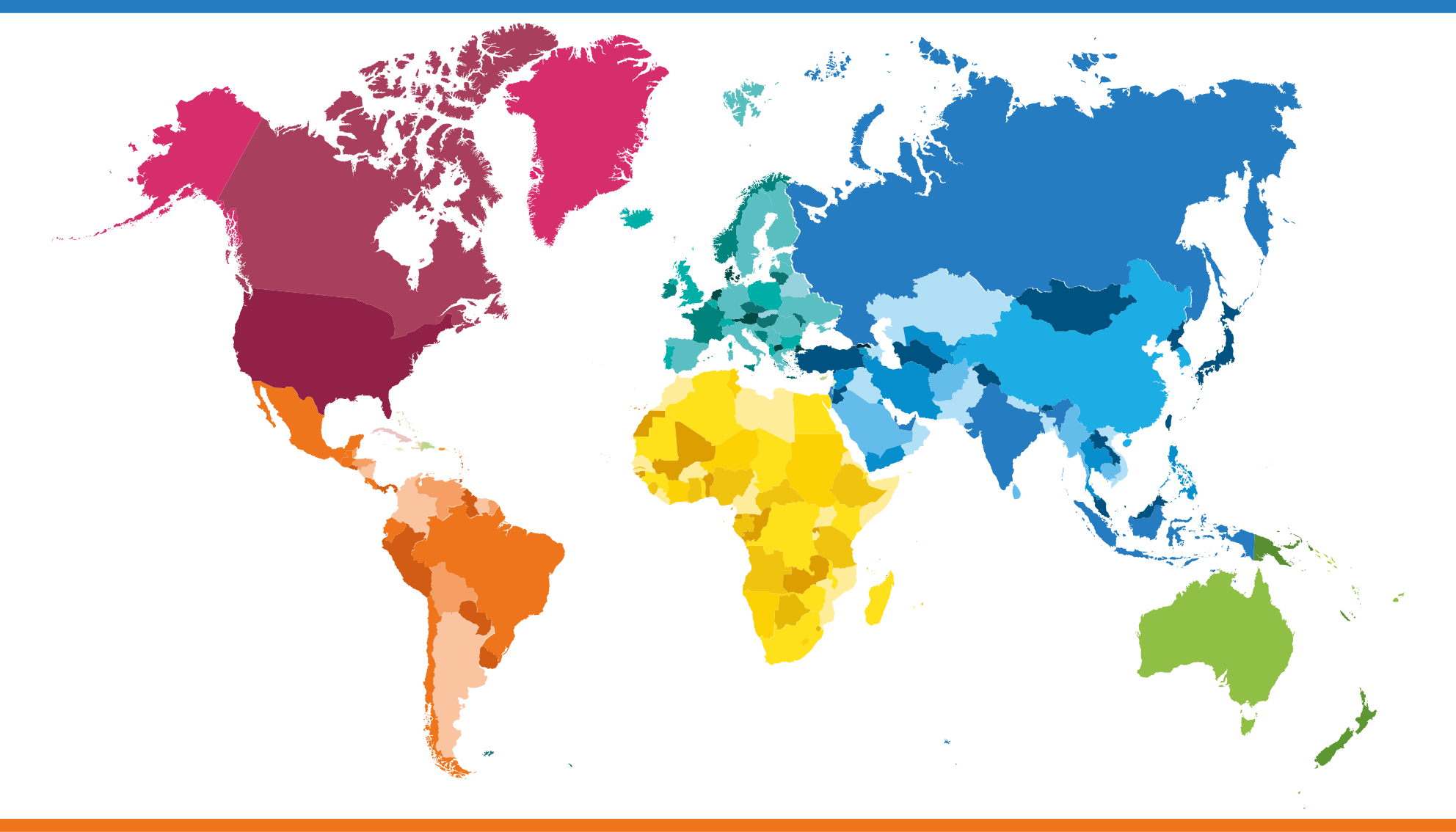 Wereldkaartkleuren vinyl tapijt wereldkaart - TenStickers