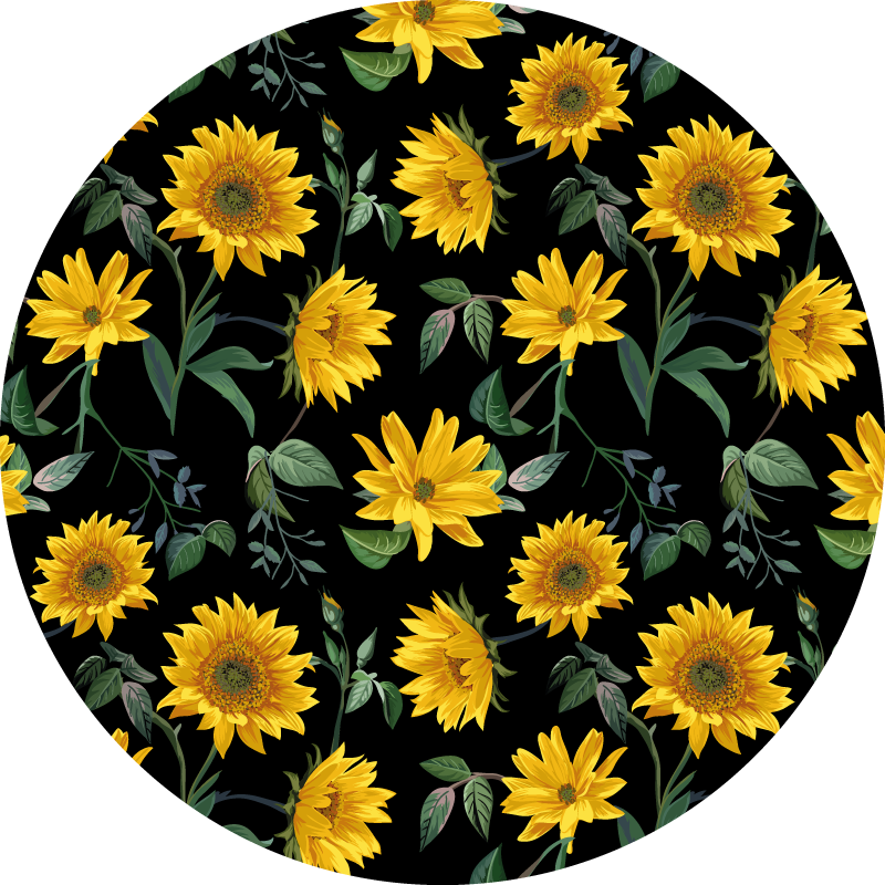 Zonnebloem bloemenmotief vinyl tapijt bloemen en planten - TenStickers