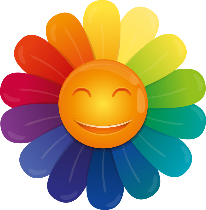 Smiley bloemenprint vinyl tapijt voor meer kinderen - TenStickers