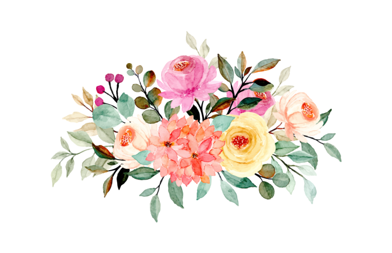 Vinyl tapijt Getekende bloemen met verf - TenStickers