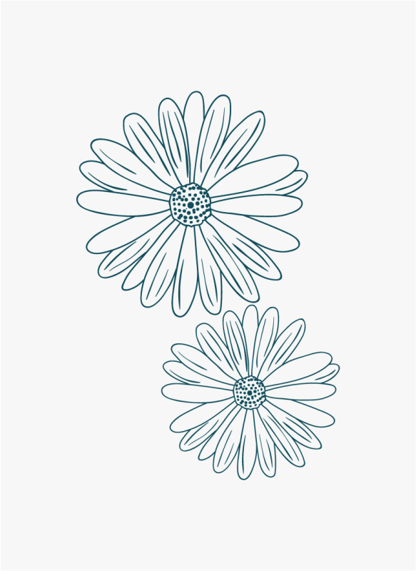 Delicate florale toets vinyl tapijt bloemen en planten - TenStickers
